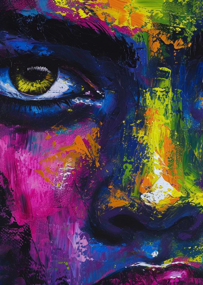Colorful Abstract Portrait Painting