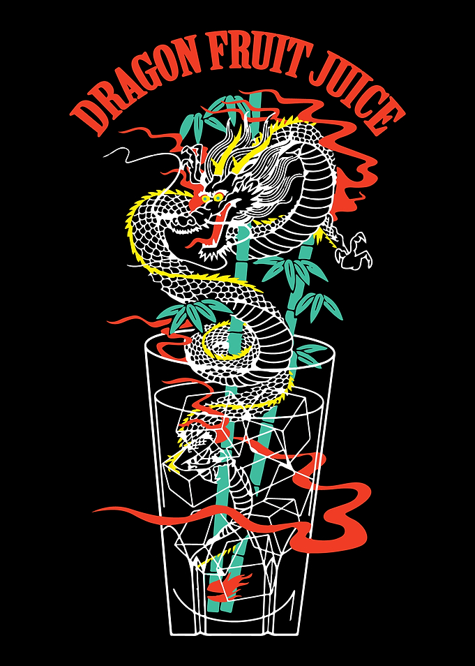 Dragon Fruit Juice Illustration