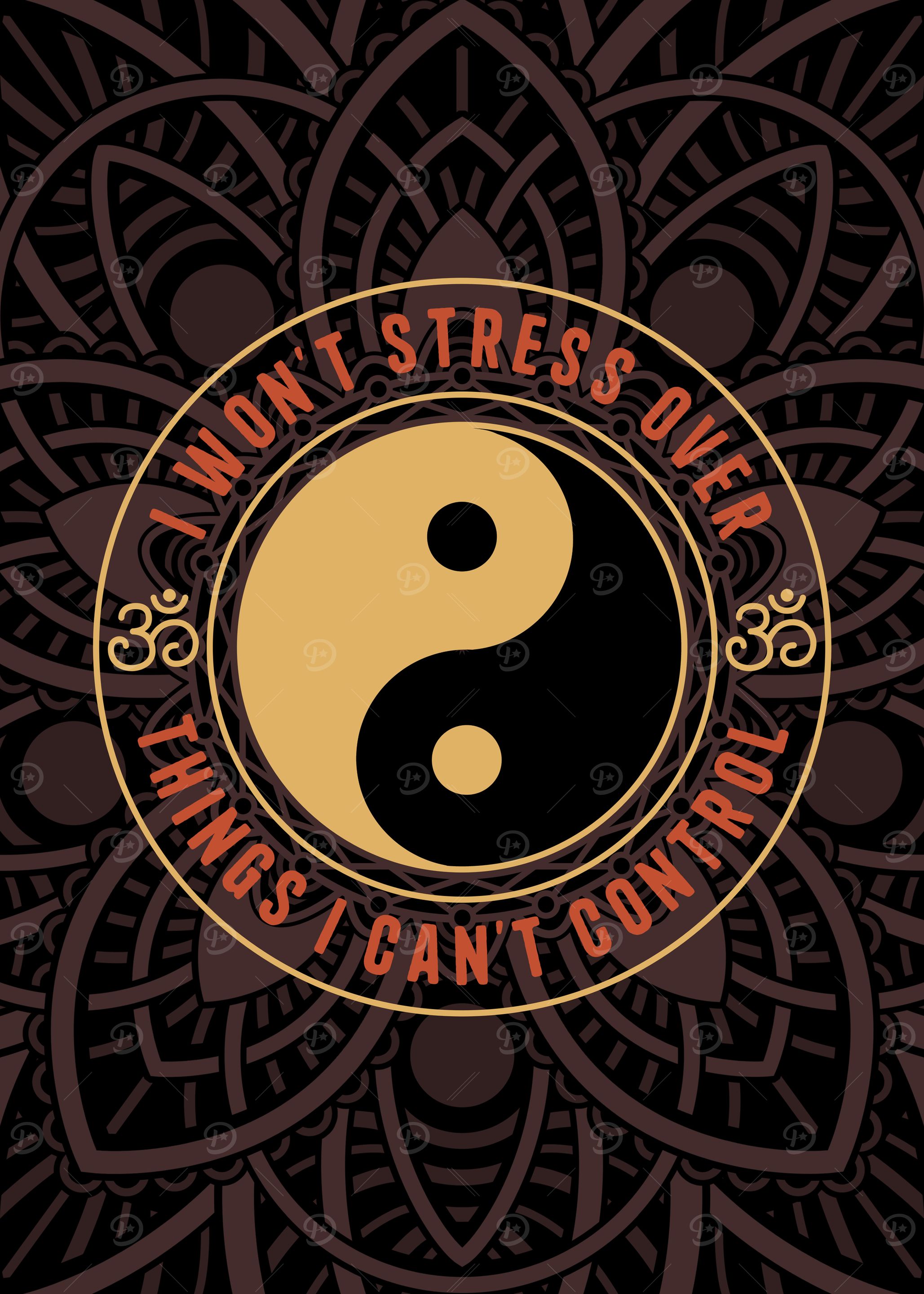 Yin Yang Mandala with Motivational Quote