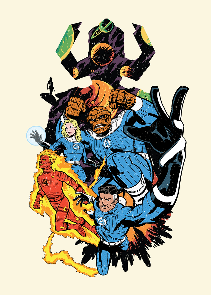 The Fantastic Four First Steps Comic Collage
