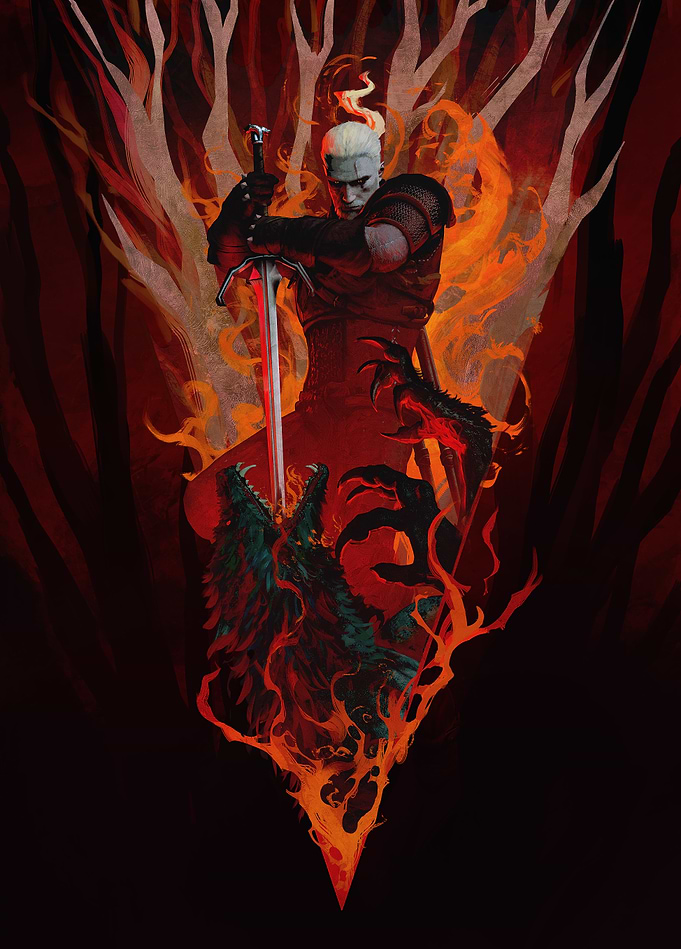 The Witcher vs the Wolf by Anato Finnstark