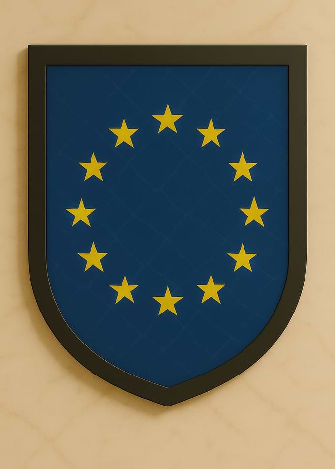 European Union Flag Shield - Marble look