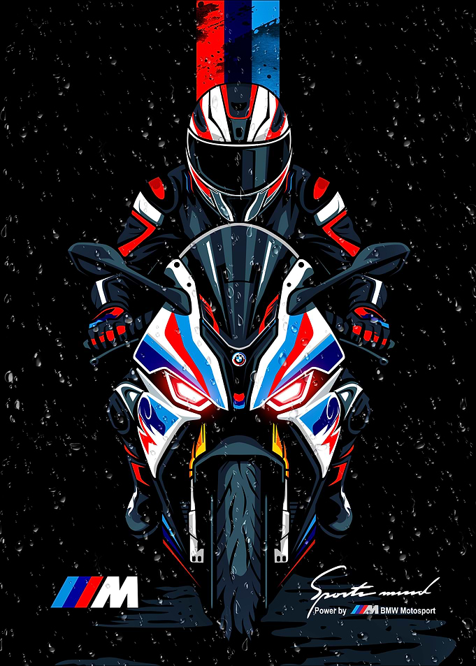 BMW Motorcycle Rider Art