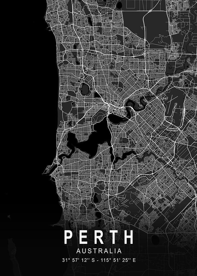 Perth Dark Map