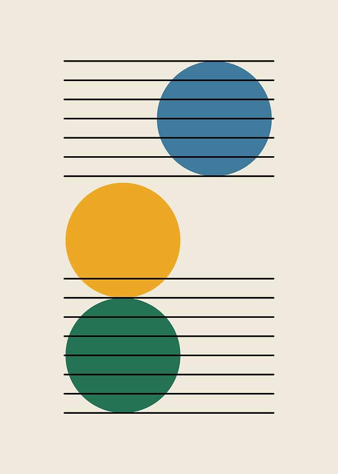 Minimalist 1920s Geometric Posters with Primitive Shapes