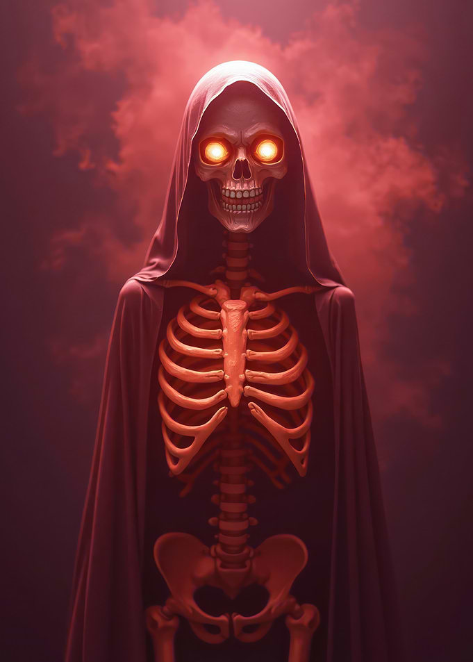 Grim Reaper with Glowing Eyes