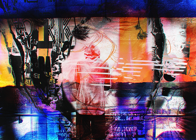 Abstract Figure in Urban Landscape