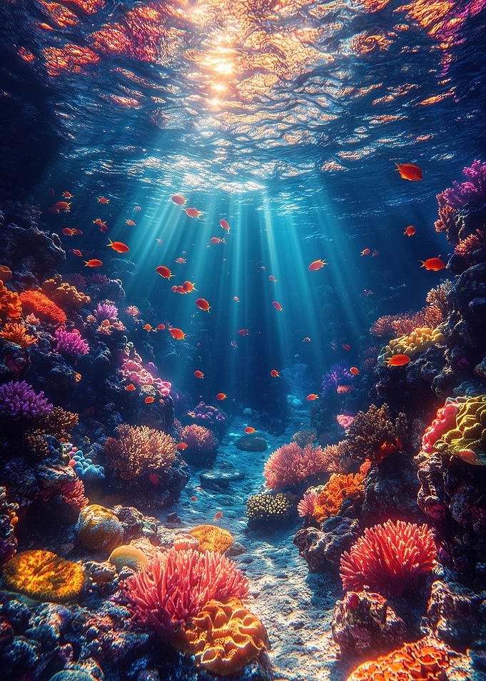 Vibrant Coral Reef Underwater Scene