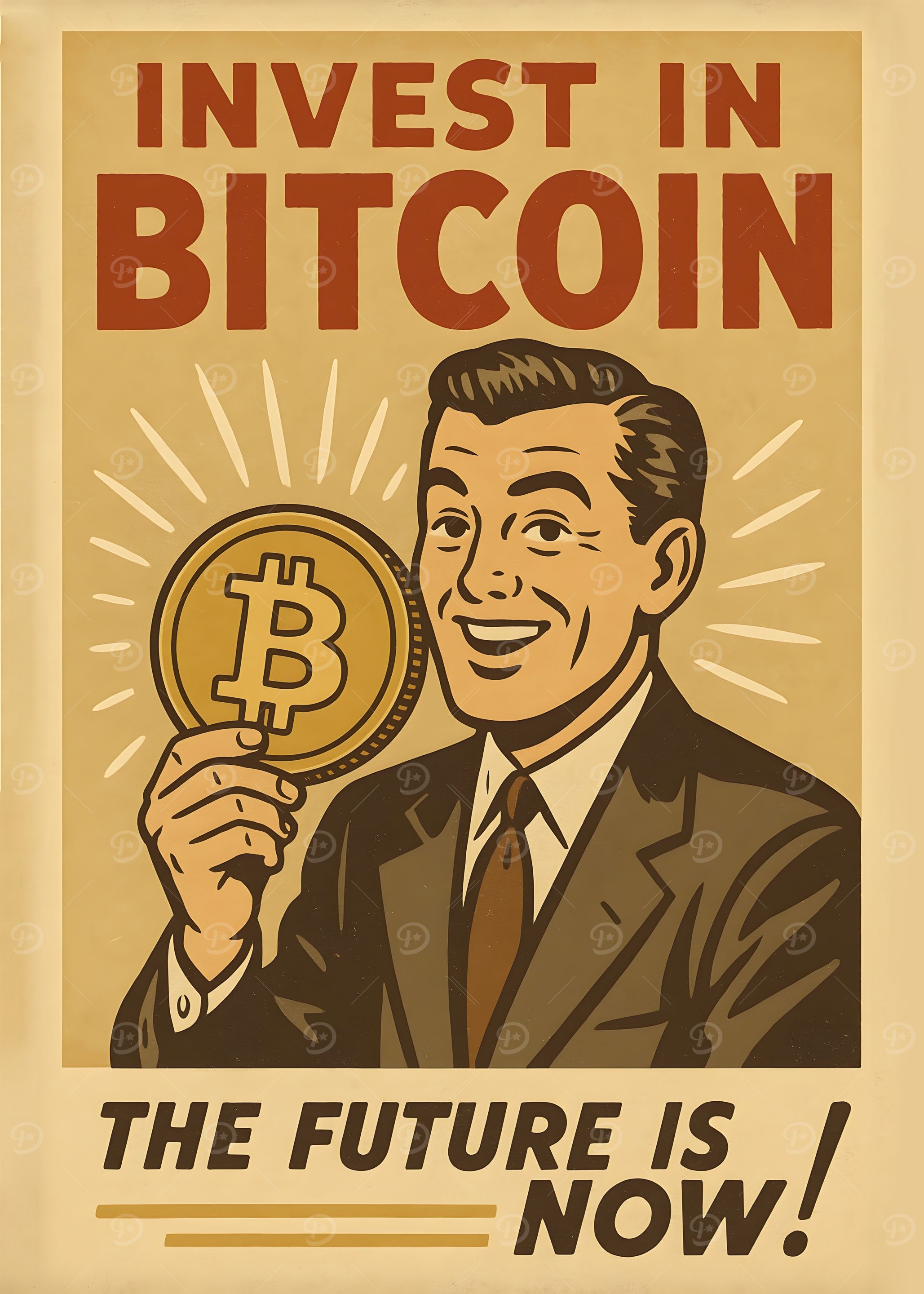 Invest in Bitcoin Retro Poster