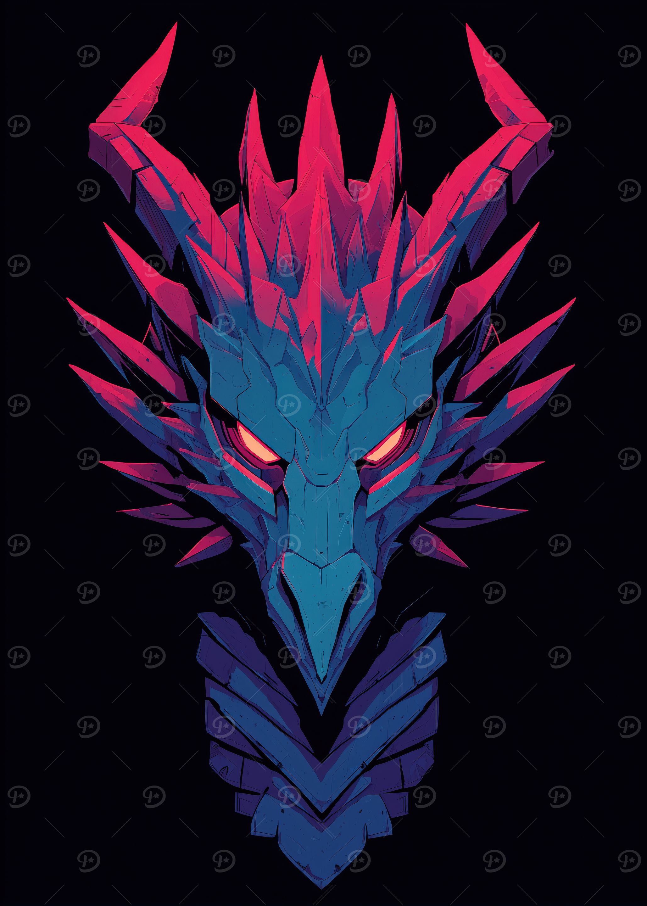 Cyberpunk Dragon Head