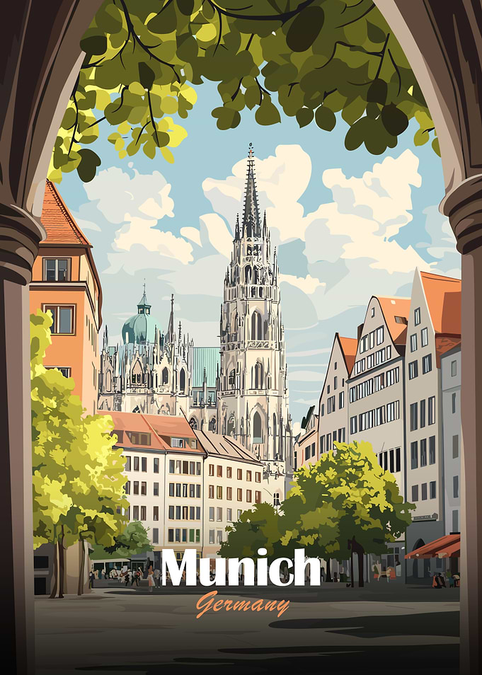 Munich, Germany Travel Poster