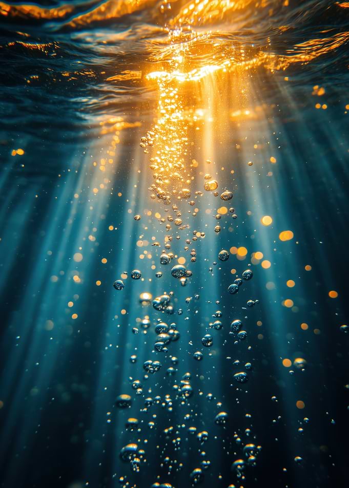 Underwater Sunlight and Bubbles