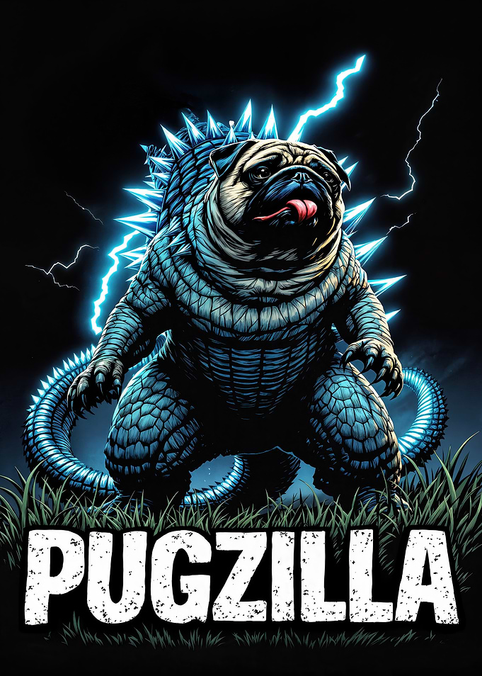 Pugzilla: Pug as Godzilla Monster