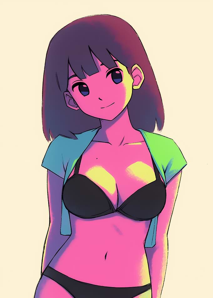 Anime Girl in Bikini Top