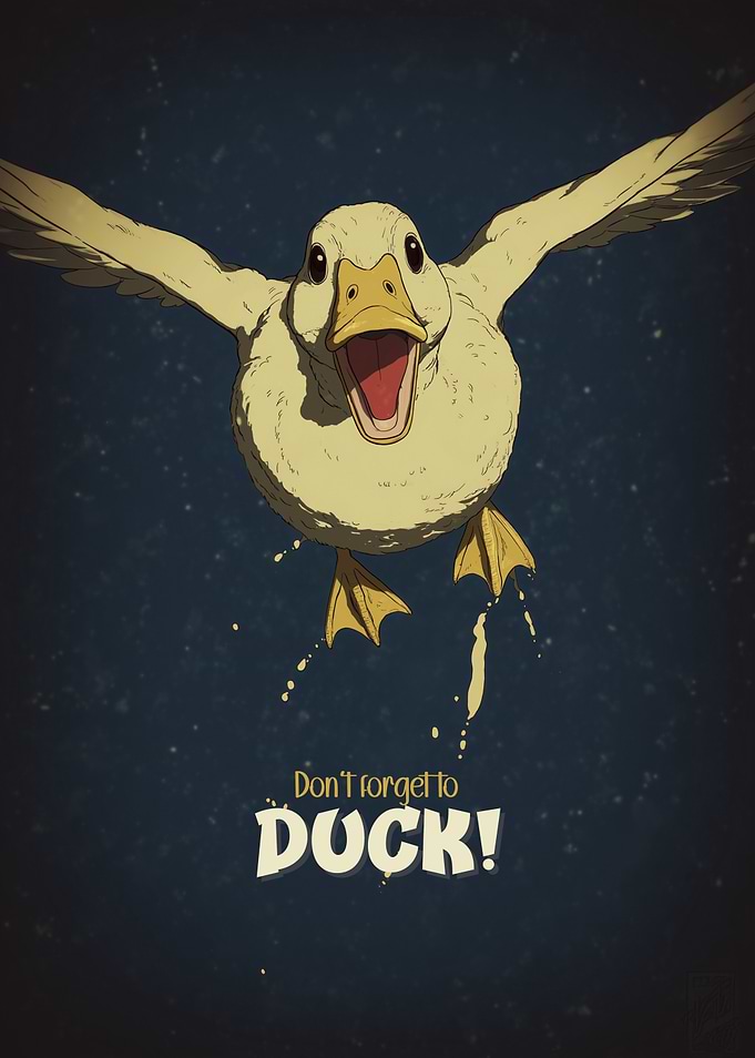 Funny Flying Duck