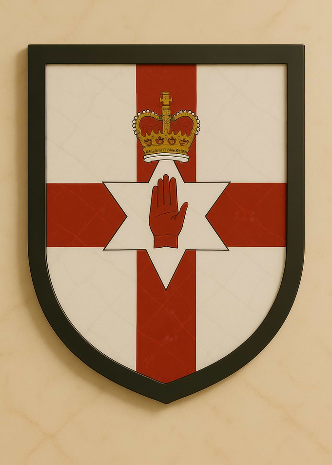 Ulster Banner Framed Art - Marble look