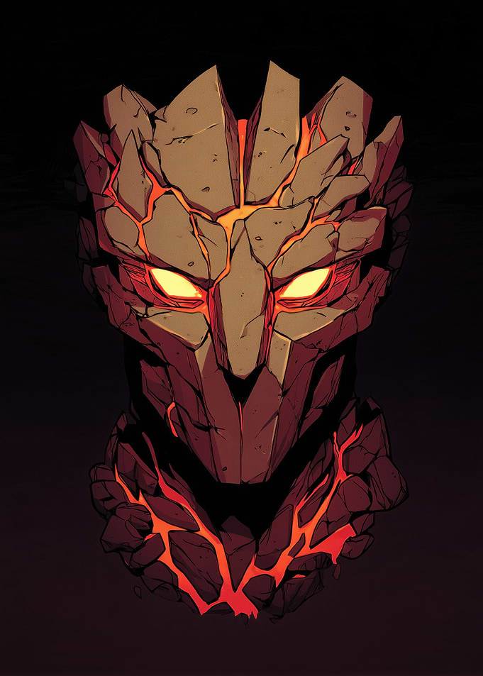 Stone Golem with Glowing Eyes