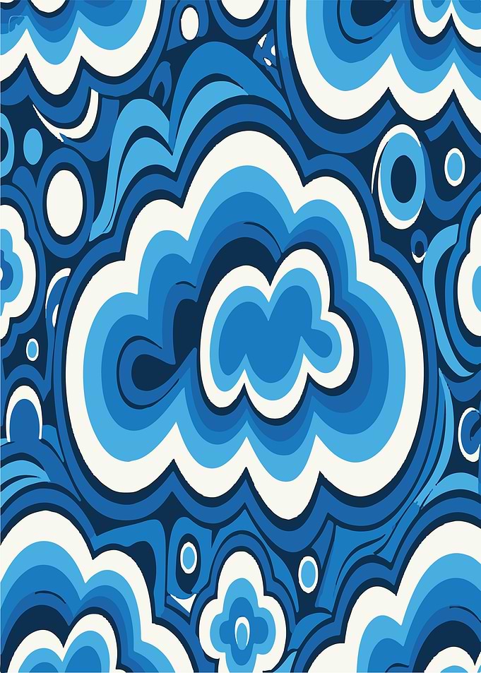 Blue Retro Abstract Pattern
