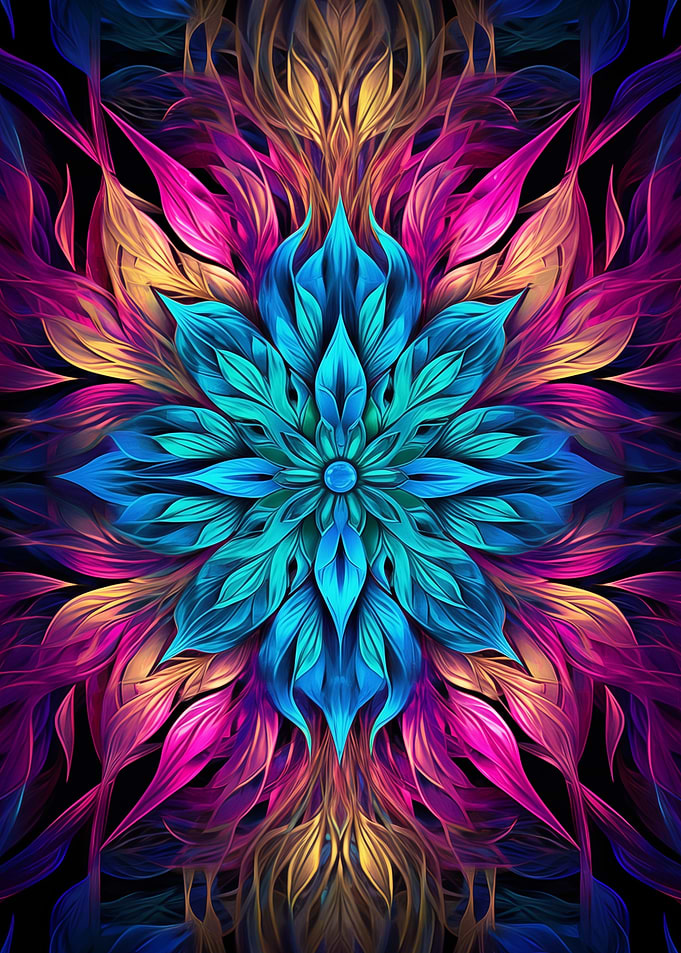 Colorful Abstract Floral Mandala