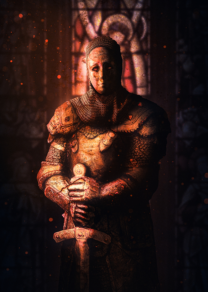 A crying knight