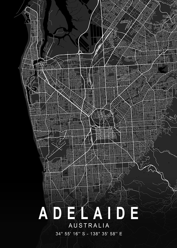 Adelaide Dark Map