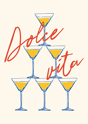 Dolce Vita Cocktail Kitchen Wall Art,