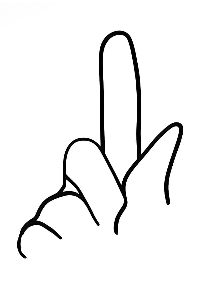 Number One hand gesture Minimalist line art