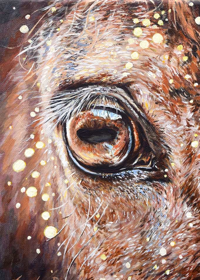 Close-up Horse Eye Painting