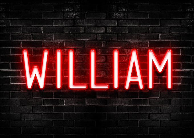 William Neon Sign on Brick Wall