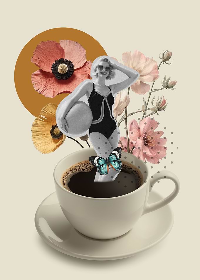 Coffee Cup Dreamscape Collage