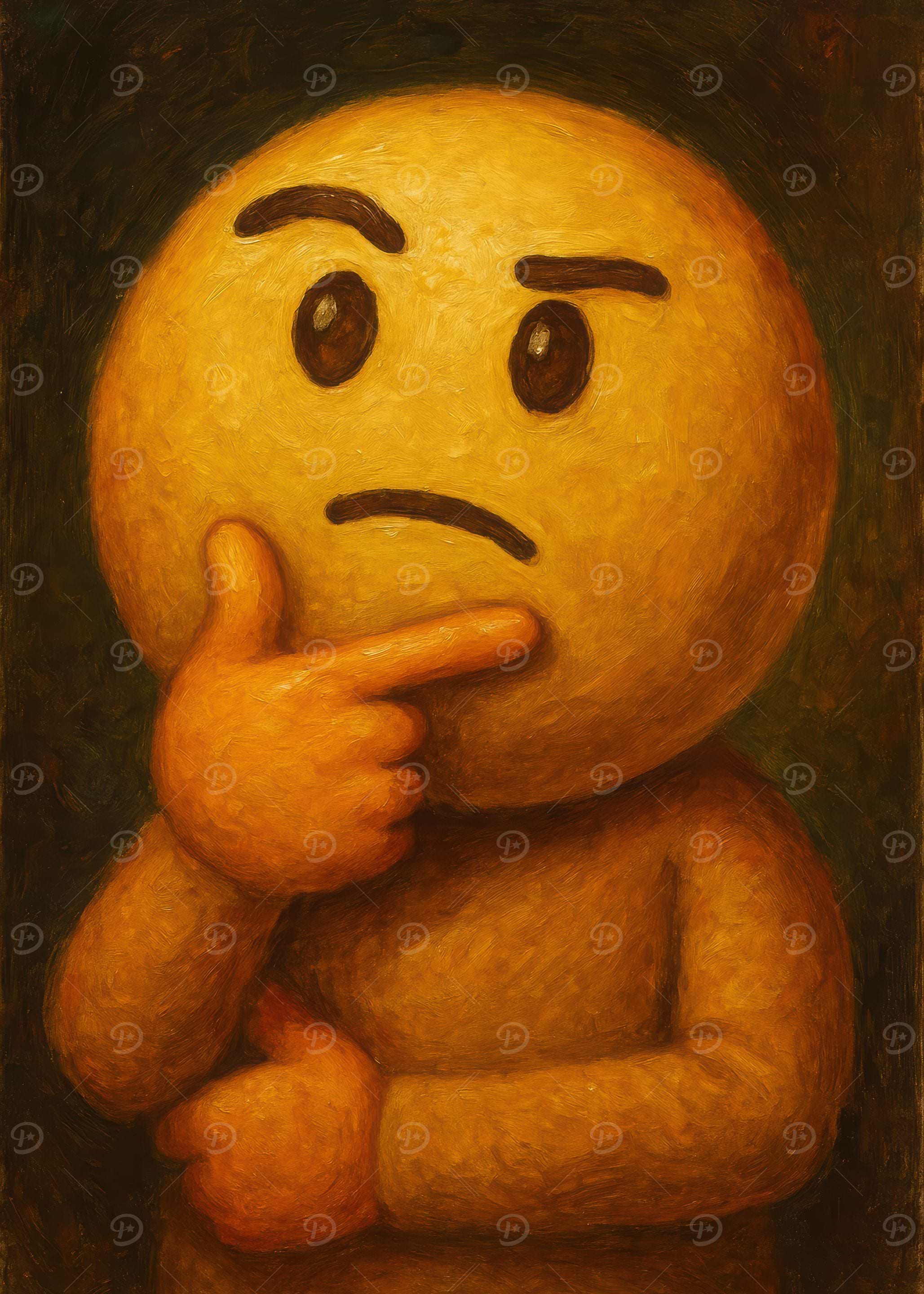 Thinking Emoji Oil Painting