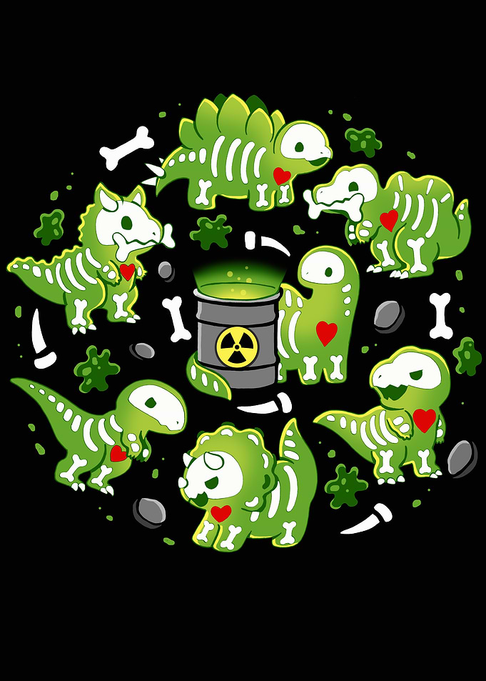 Radioactive Dinosaur Skeletons