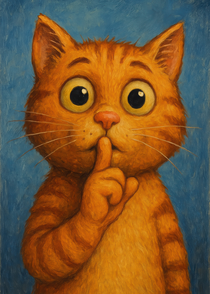 Orange Cat Shushing