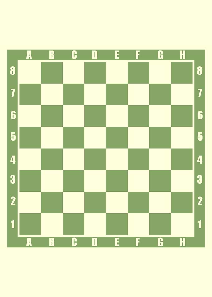 Chessboard with Green and Yellow Squares