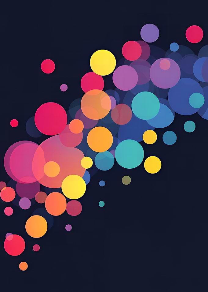Colorful Circles on Dark Background