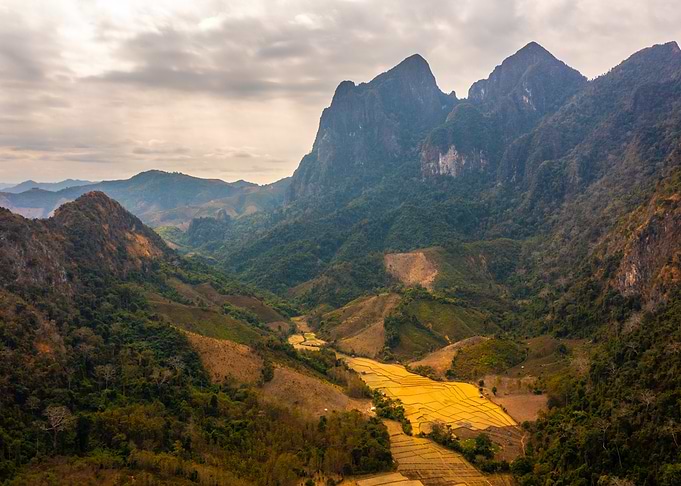 Mountainous Landscape with Rice Fields