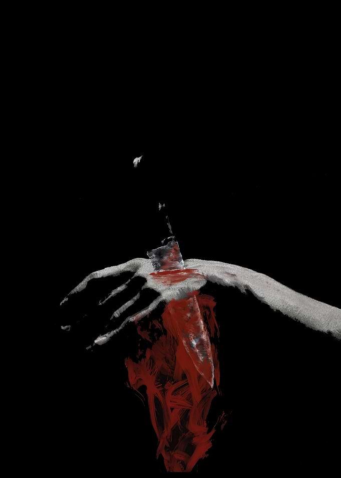 Counterparts Bloody Knife and Hand in Darkness