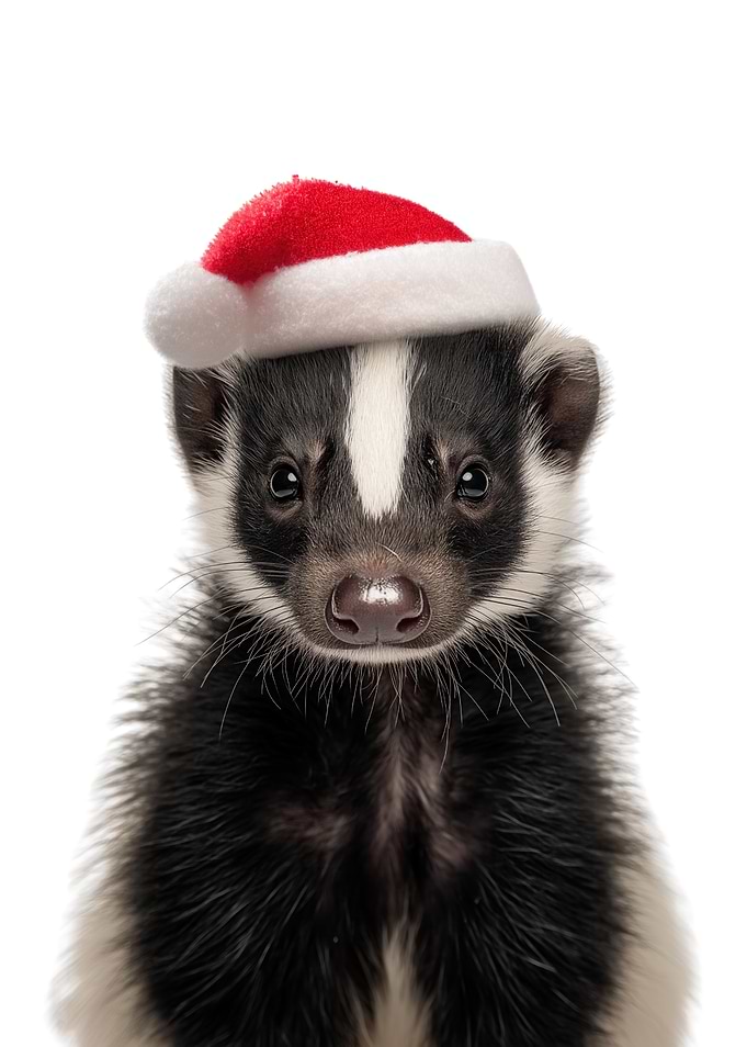 Christmas Skunk Portrait