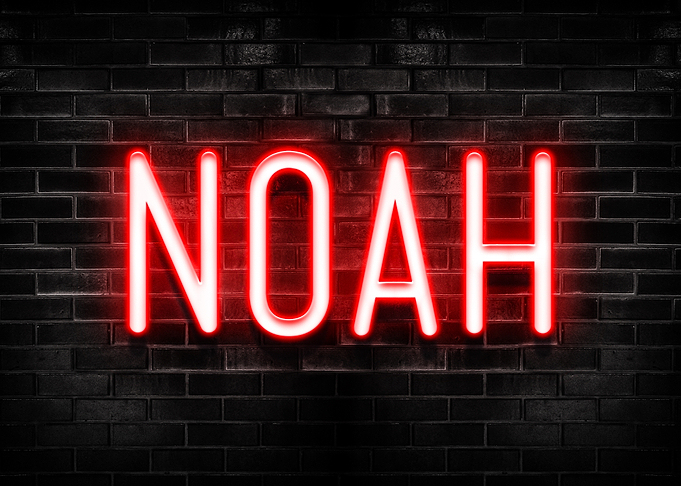 Red Neon Sign: NOAH