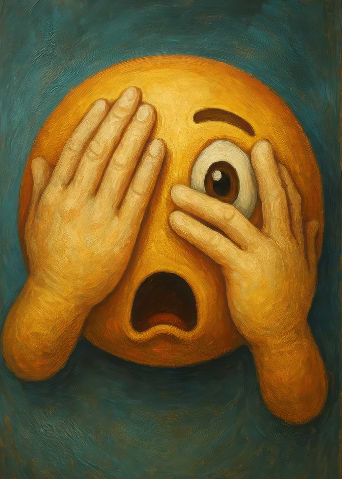 Emoji Covering Eyes Painting