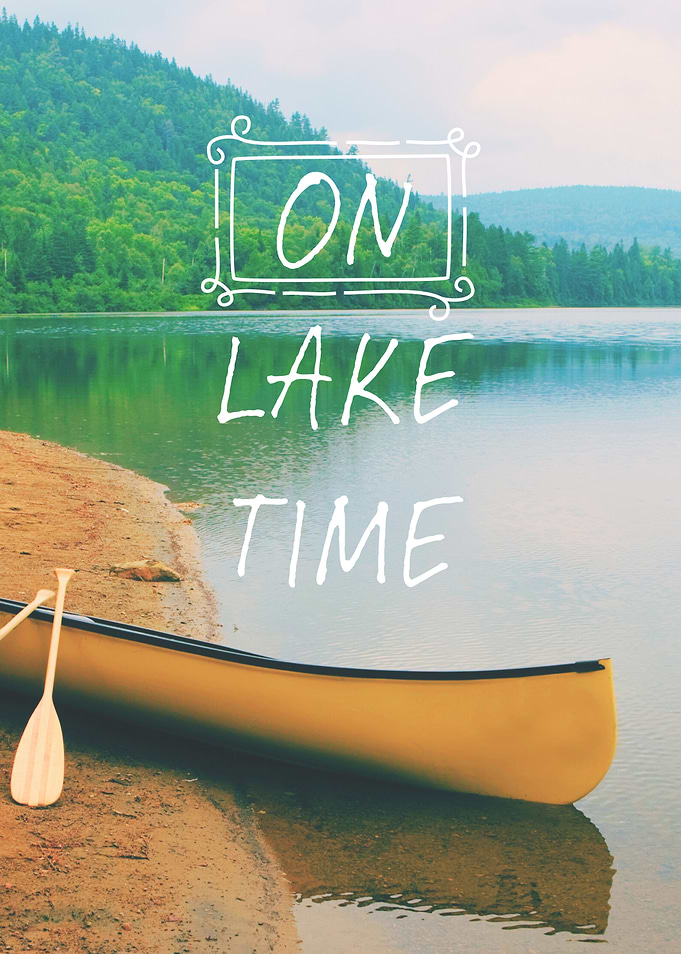 On Lake Time Canoe Scene