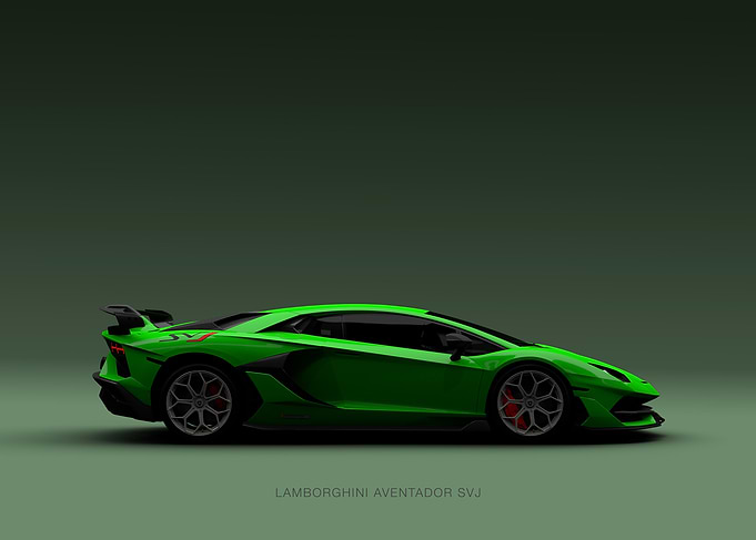 Green Lamborghini Aventador SVJ