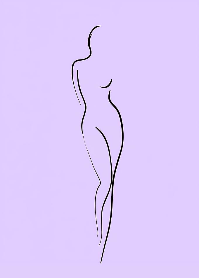 Minimalist Woman Figure Line Art
