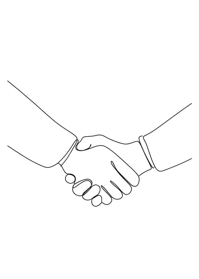 Handshake Minimalist Line Art