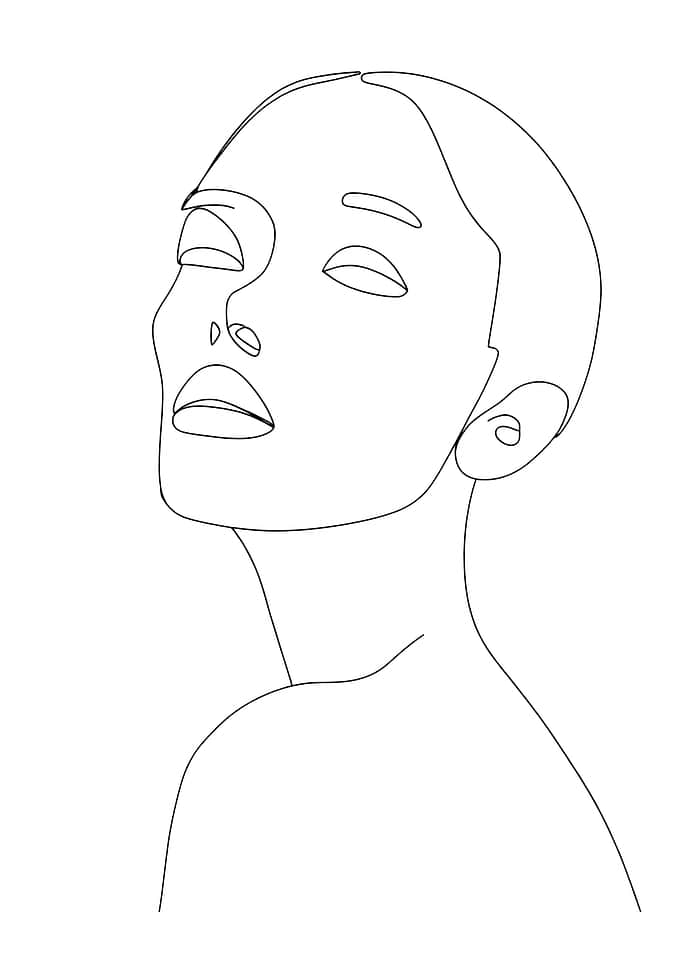 Minimalist Woman Portrait Line Art