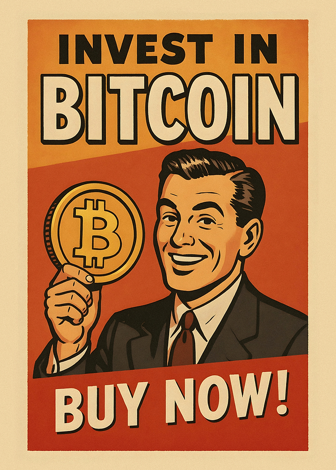 Invest in Bitcoin Retro Poster