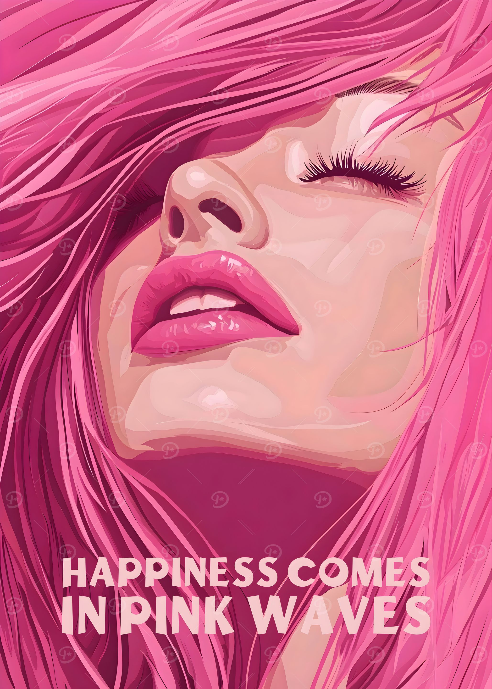 Happiness Comes In Pink Waves
