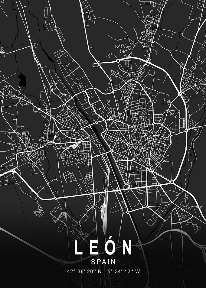 León Dark Map