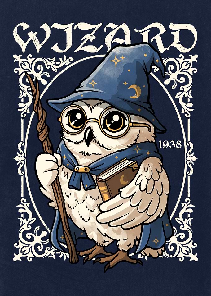 Owl wizard Merlin