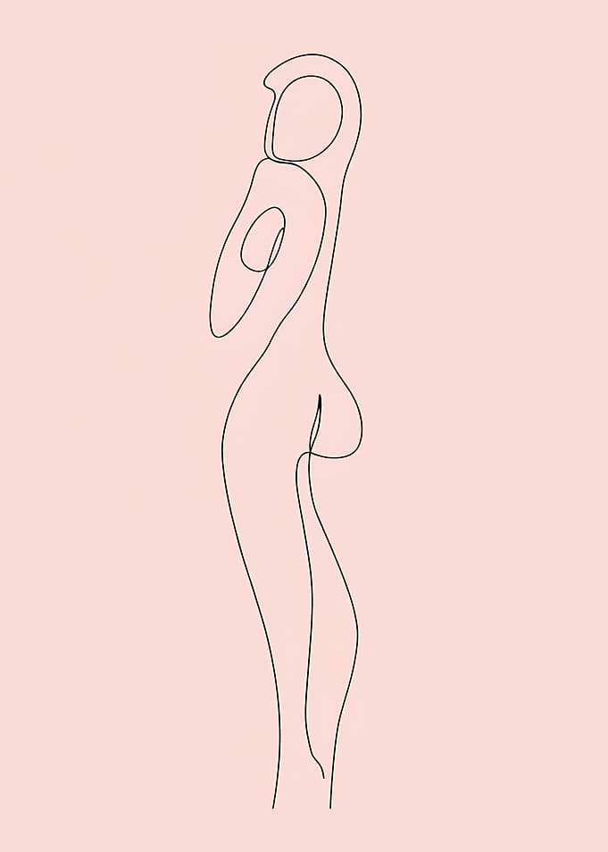 Minimalist Line Art Woman Figure